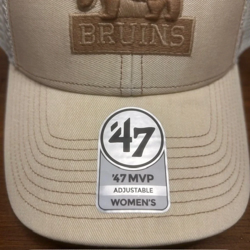 '47 Brand Boston Bruins Centennial Women's MVP Trucker Hat Adjustable Tan NEW